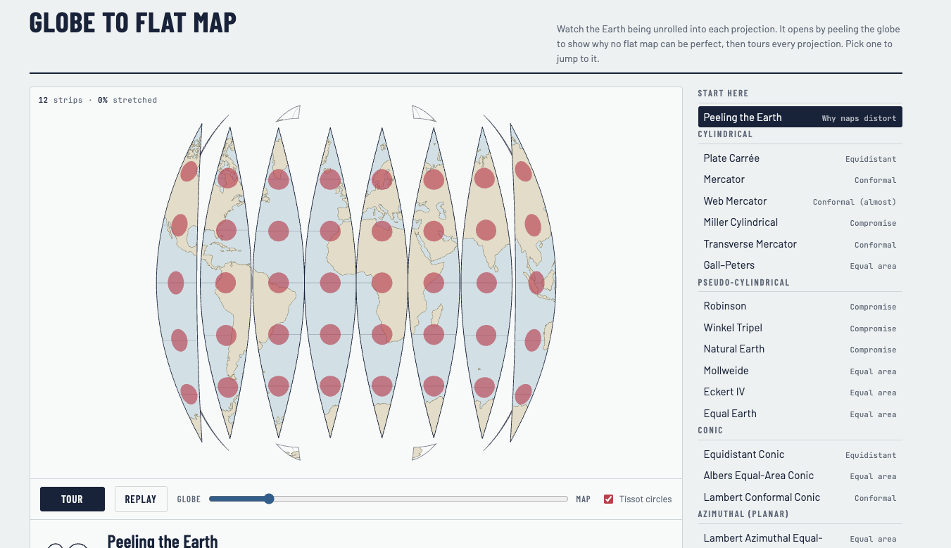 Globe to Flat Map screenshot